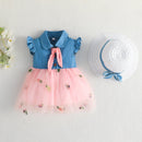 Vestido Infantil Jeans Golinha + Chapéu - Loja BiBia