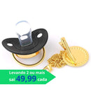 Chupeta Preta BIBIA™ + Prendedor com Inicial - Loja BiBia