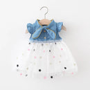 Vestido Infantil Jeans Tule Estrelinha - Loja BiBia