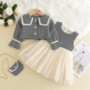 Vestido Infantil com bolsinha e cardigan - Loja BiBia