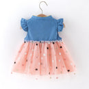 Vestido Infantil Jeans Tule Estrelinha - Loja BiBia