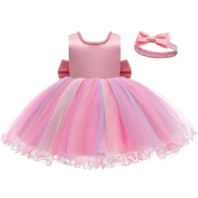 Vestido Infantil Princesa Laço + Faixa