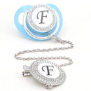 Chupeta Luxo Azul Claro Inicial + Prendedor