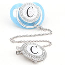 Chupeta Luxo Azul Claro Inicial + Prendedor
