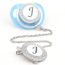 Chupeta Luxo Azul Claro Inicial + Prendedor