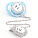 Chupeta Luxo Azul Claro Inicial + Prendedor