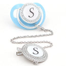 Chupeta Luxo Azul Claro Inicial + Prendedor