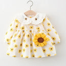 Vestido Infantil Girassol + Adereço