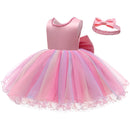 Vestido Infantil Princesa Laço + Faixa