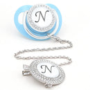 Chupeta Luxo Azul Claro Inicial + Prendedor