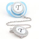 Chupeta Luxo Azul Claro Inicial + Prendedor