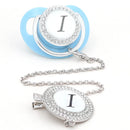 Chupeta Luxo Azul Claro Inicial + Prendedor