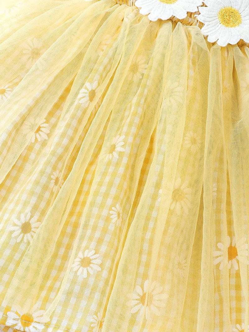 Vestido Infantil Margaridinha + Chapéu
