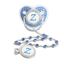 Chupeta Inicial Luxo Strass Azul