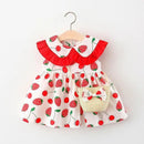 Vestido Infantil Moranguete + Bolsinha