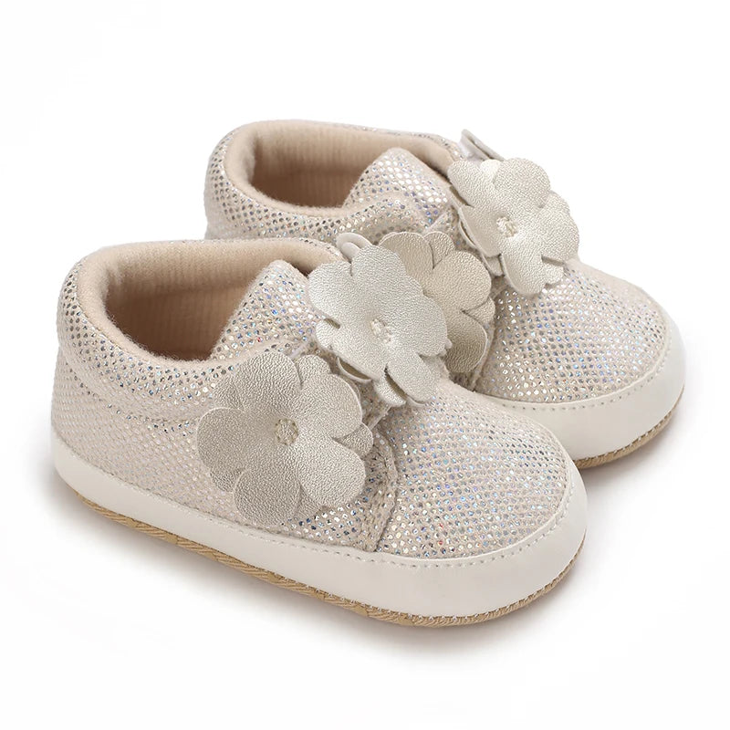 Tênis Baby Brilho Florzinhas