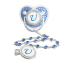 Chupeta Inicial Luxo Strass Azul