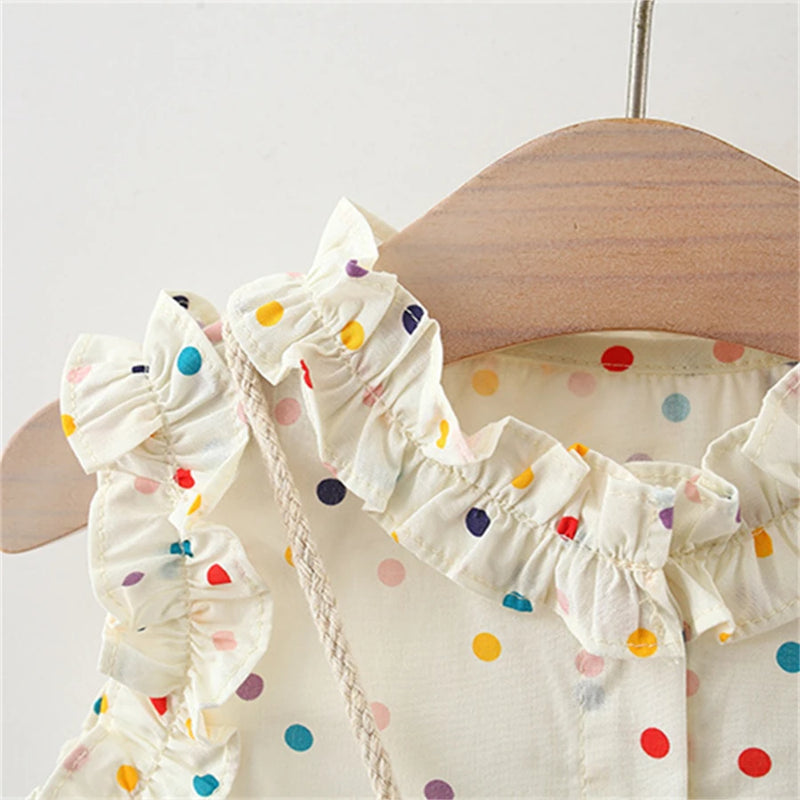 Vestido Infantil Bolinhas + Bolsinha