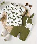 Conjunto Jardineira Infantil Dinos