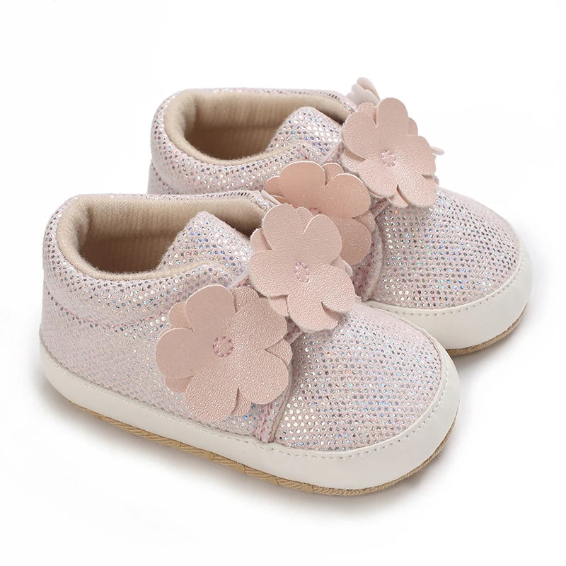 Tênis Baby Brilho Florzinhas