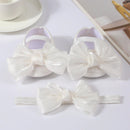 Sapatinho Infantil Acetinado + Faixa Laço