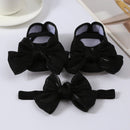 Sapatinho Infantil Acetinado + Faixa Laço