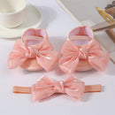 Sapatinho Infantil Acetinado + Faixa Laço