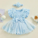 Romper Infantil Flores + Faixa - Loja BiBia