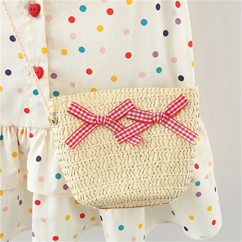 Vestido Infantil Bolinhas + Bolsinha