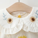 Vestido Infantil Girassol + Adereço