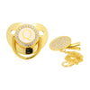 Chupeta Dourada BIBIA™ + Prendedor Strass