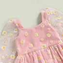 Vestido Infantil Margaridas Manga Longa - Loja BiBia