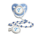 Chupeta Inicial Luxo Strass Azul