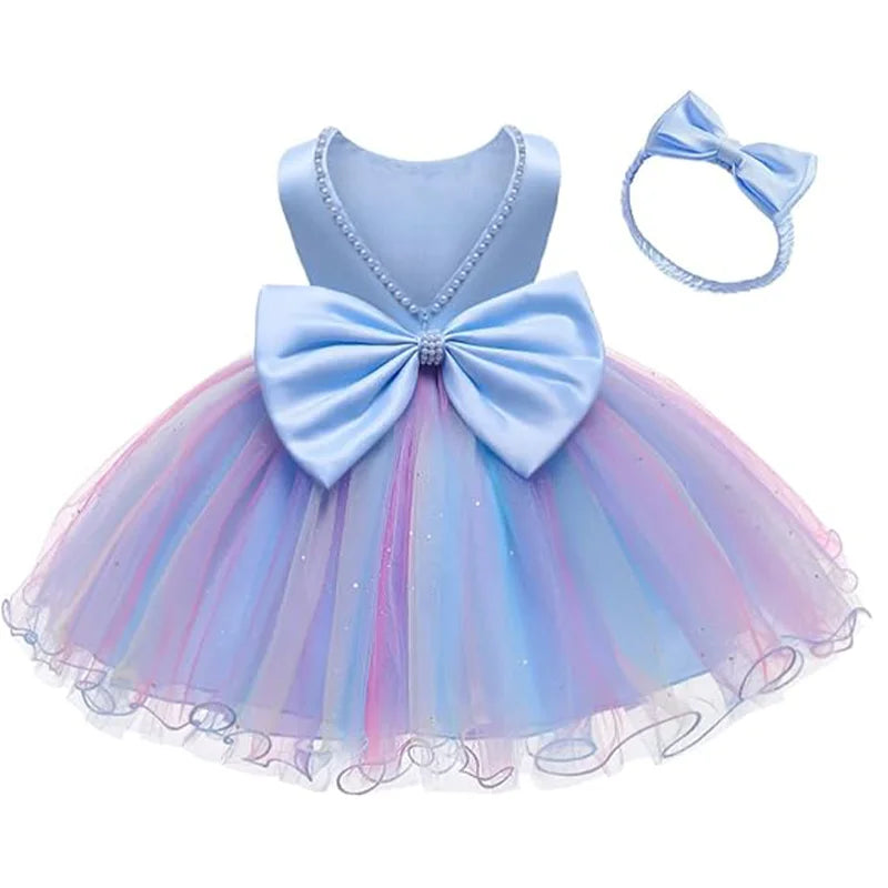 Vestido Infantil Princesa Laço + Faixa