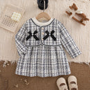 Vestido Infantil Xadrez com Laço