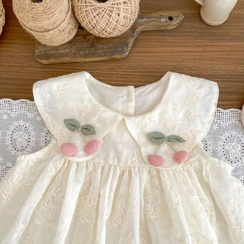 Vestido Infantil Delicado Cereja