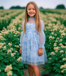 Vestido Infantil Vintage Azul