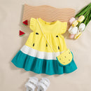 Vestido Infantil Melancia + Bolsinha