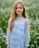 Vestido Infantil Vintage Azul