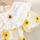 Vestido Infantil Verão Girassol + Adereço