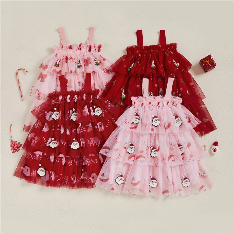 Vestido Infantil Babado Tule Natalino