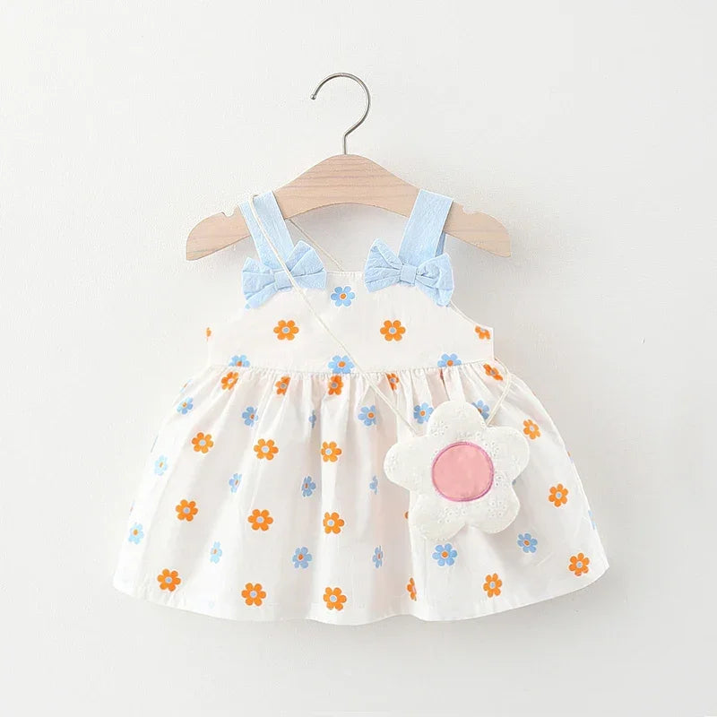 Vestido Infantil Lila + Bolsa Florzinha