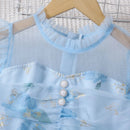 Vestido Infantil Vintage Azul