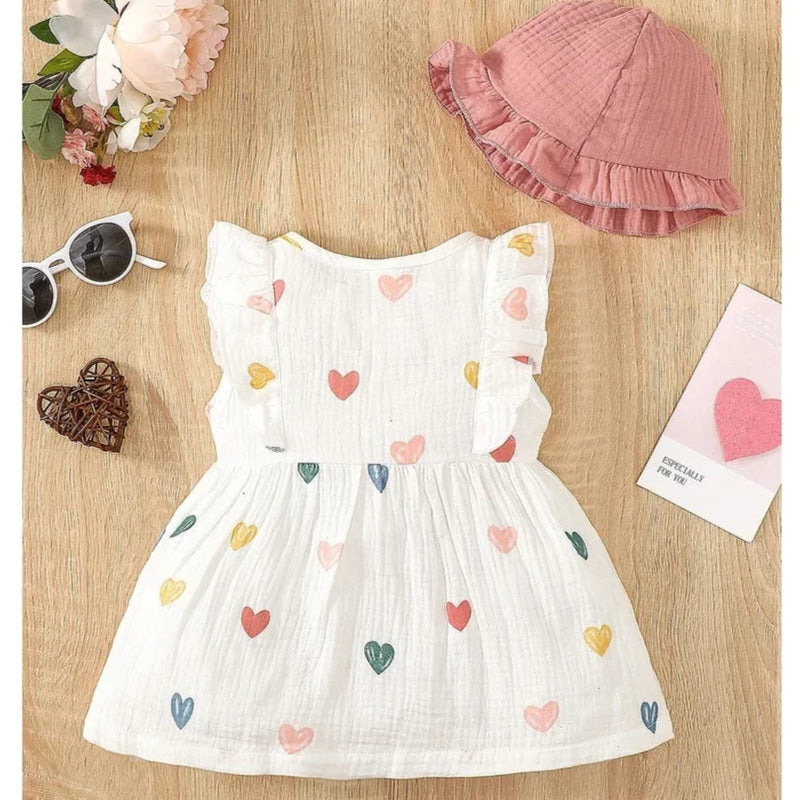 Vestido Infantil Algodãozinho + Chapéu