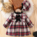 Vestido Infantil Xadrez + Chapeuzinho