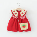 Vestido Infantil Moranguete + Bolsinha