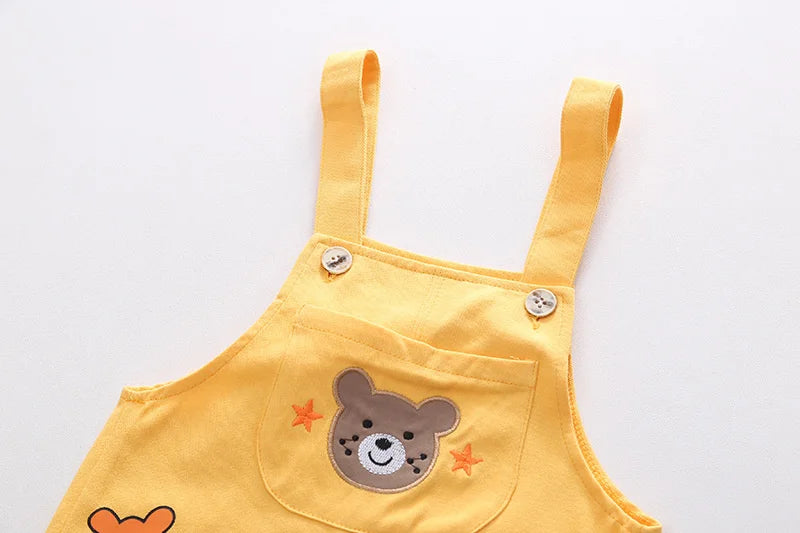 Jardineira Infantil Ursinho + Blusa