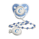 Chupeta Inicial Luxo Strass Azul