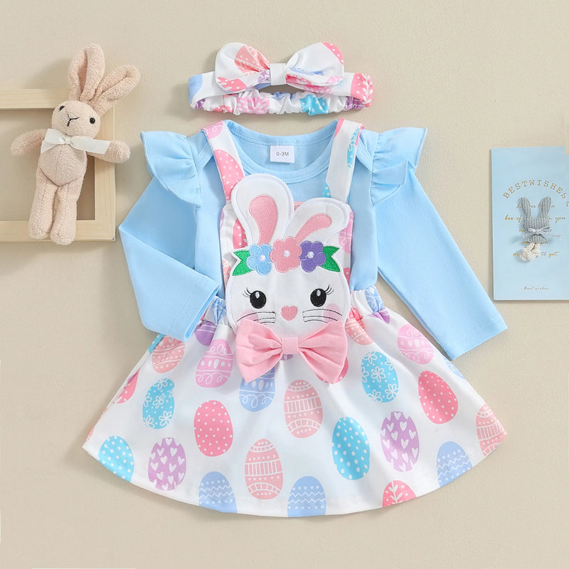 Jardineira Infantil Coelhita 3 Pças