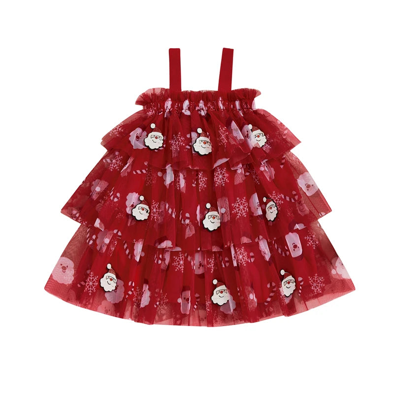 Vestido Infantil Babado Tule Natalino